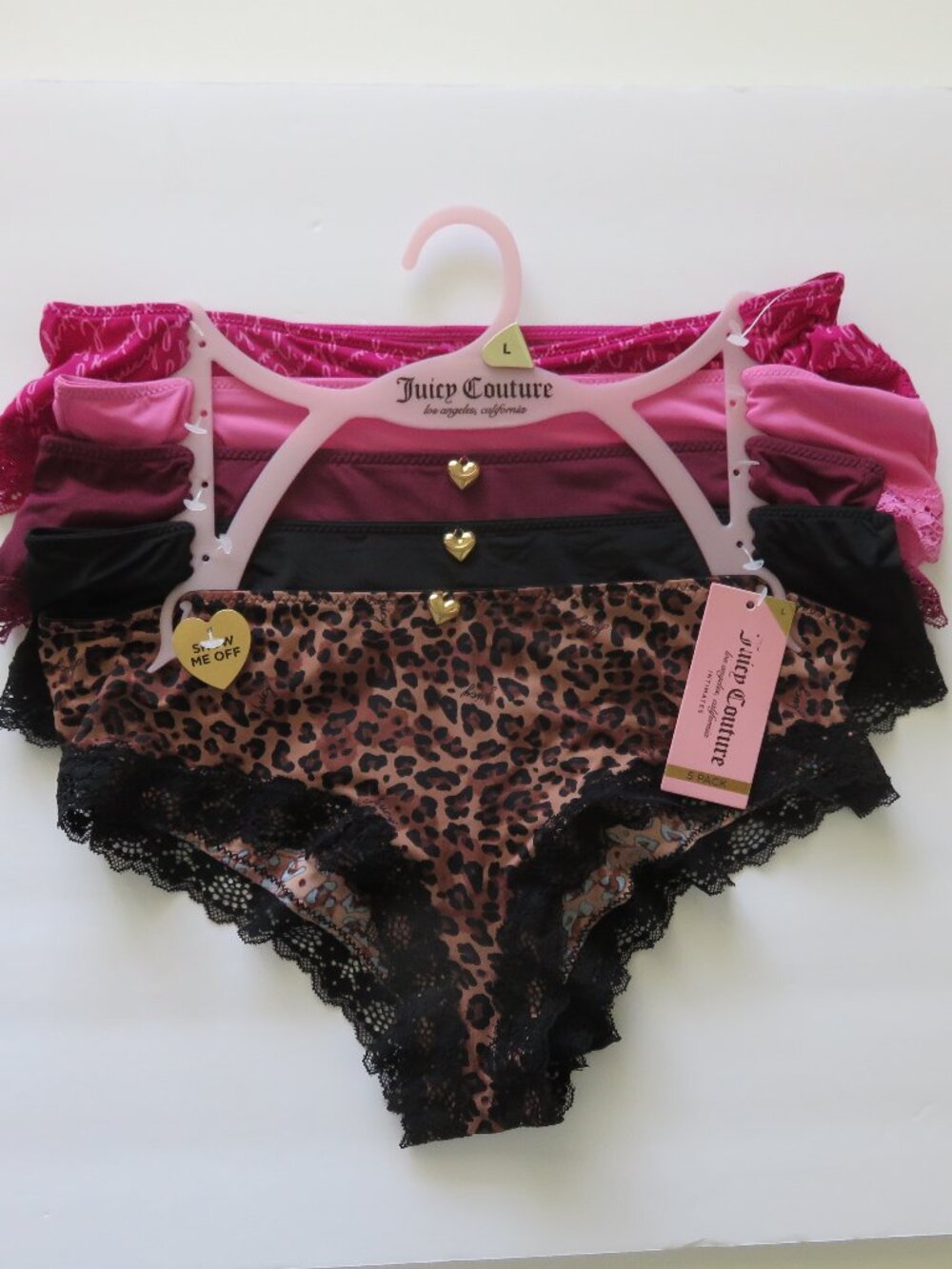 (#123) Juicy Couture Intimates 5 Pack Panties sizes L